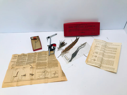 Vintage Fishing Adventure Original Thompson Fly-Tyler Vise & Accessories In Original Box With Open Side Bobbie Rare