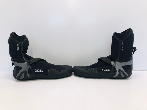 Wetsuit Booties Men's Size 13 Xcel Drylock Celliant 7 mm Black As New