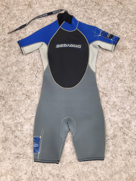 Wetsuit Child Size 10 SeaDoo 2-3 mm Neoprene Blue Grey New