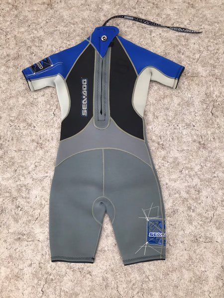 Wetsuit Child Size 10 SeaDoo 2-3 mm Neoprene Blue Grey New