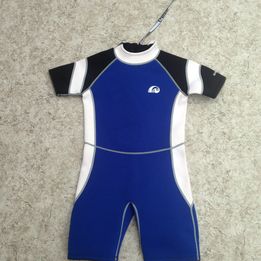 Wetsuit Child Size 12 Rush Neoprene 2-3mm Black Blue White