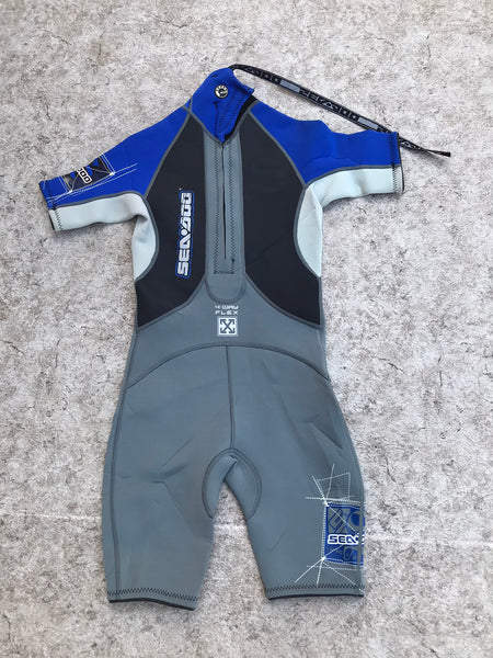 Wetsuit Child Size 12 SeaDoo 2-3 mm Neoprene Blue Grey Black New