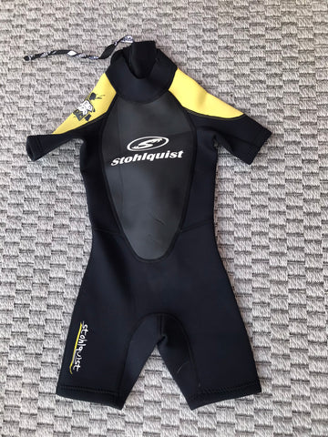 Wetsuit Child Size 4-6 XX-Small Stohlquist Black Lime 2-3 mm Neoprene