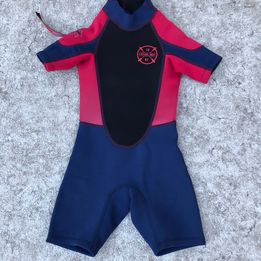 Wetsuit Child Size 4 Level Six Blue Black Red 2-3 mm Excellent