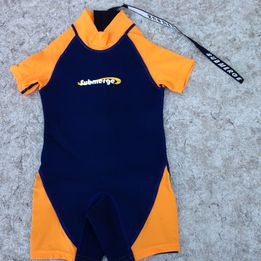 Wetsuit Child Size 4 Submerge Marine Blue Orange 1-2 mm Neoprene New Demo Model