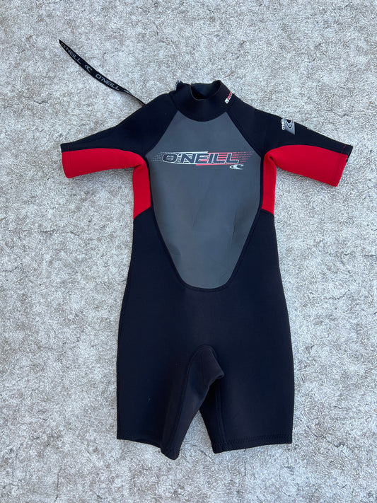 Wetsuit Child Size 6 2-3mm O'neil Black Red Excellent