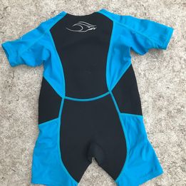 Wetsuit Child Size 6 With UV Ray Arms 1 mm Stingray Purple Black Sun Wear Excellent