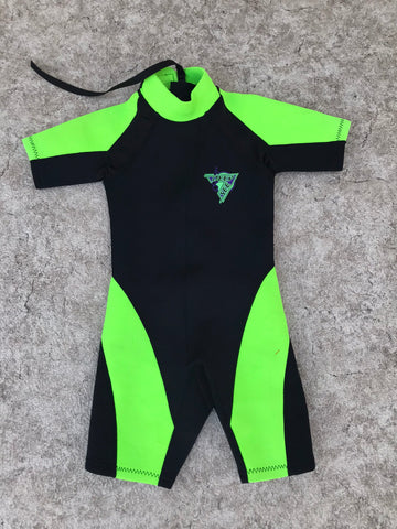 Wetsuit Child Size 7-8 Deep See Neoprene 2-3mm Black Lime