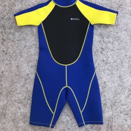 Wetsuit Child Size  9-10 MTN Warehouse 2 mm Blue Grey Yellow Excellent