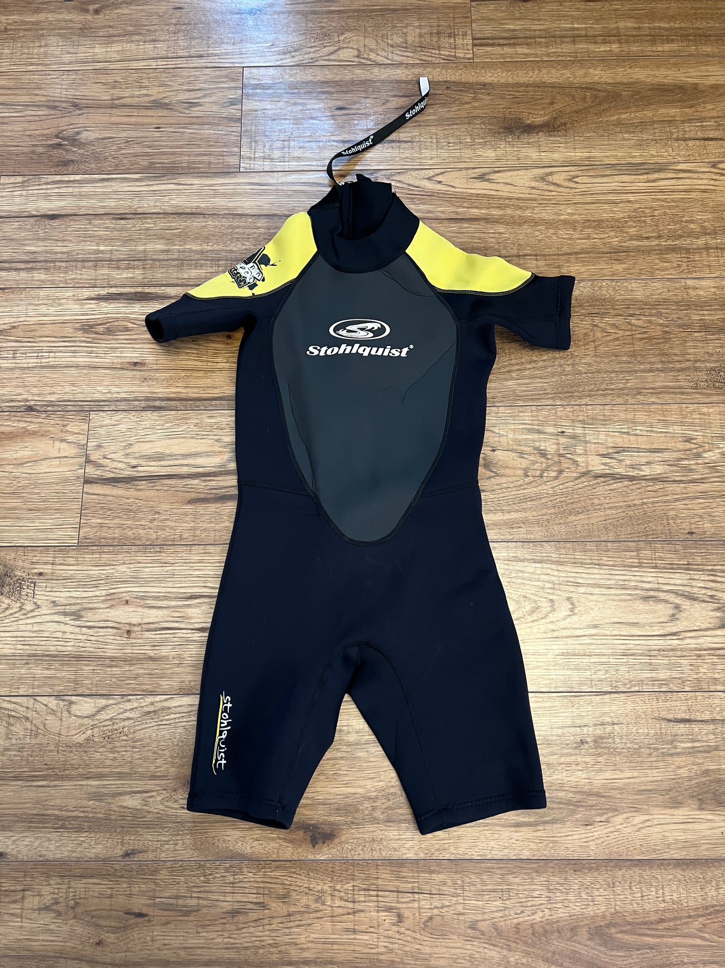 Wetsuit Child Size Large 7-8 Stohlquist Black Yellow 2-3mm Neoprene Excellent