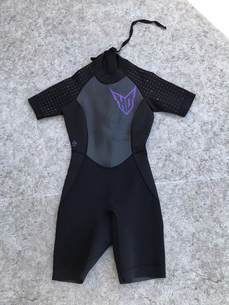 Wetsuit Ladies Size 5-6  2- 3 mm Neoprene HO Sports Surf, Kayak, PaddleBoard Black Purple New Demo Model