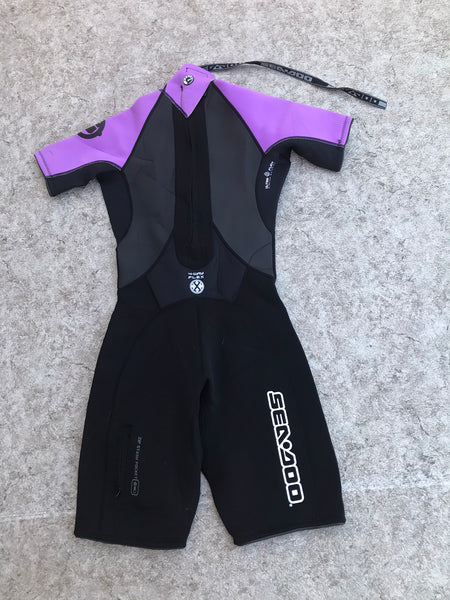 Wetsuit Ladies Size 7-8 Sea Doo Lilac Black 2-3 mm Neoprene Kayak Paddleboard Surf Swim  Like New