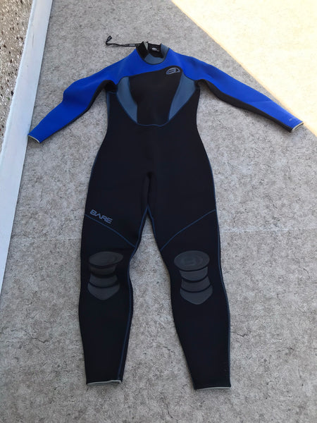 Wetsuit Men Size Medium Full 2- 3 mm Neoprene Bare Surf, Kayak, PaddleBoard Black Blue Excellent