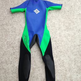 Wetsuit Men's Ladies Unisex Size Medium Full Bare Surf Ski Paddle 5-4 mm Neoprene Black Blue Lime