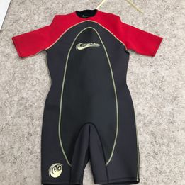 Wetsuit Men's Size Large Decathlon Tribord 2-3 mm Red Grey Excellent