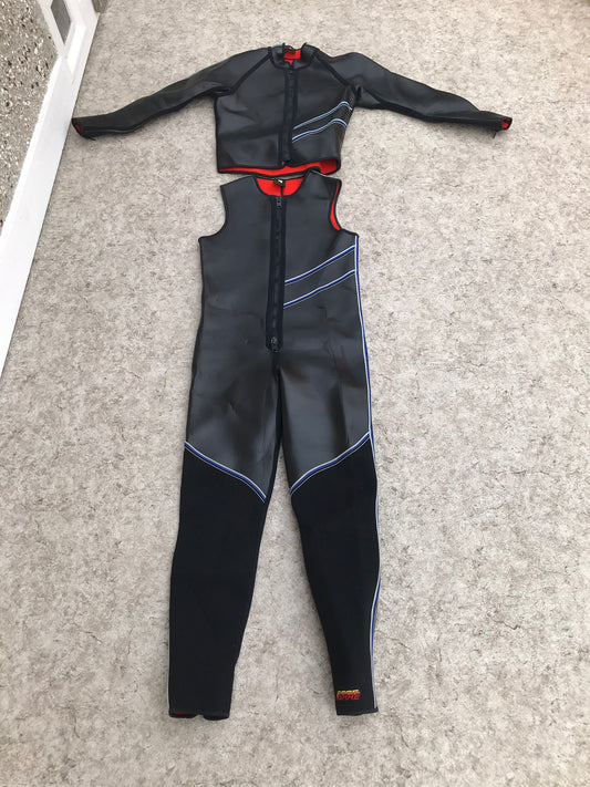 Wetsuit Men's Size M-L Full John 2pc With Jacket 4-5 mm Rubber Neopreme Surf Water Ski Kayak Paddleboard Canoe Sail Excellent