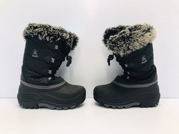 Winter Boots Child Size 11 Kamik Black Faux Fur New Demo Model