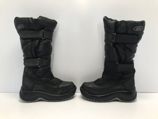 Winter Boots Child Size 12 Cougar  Black Fleece Lined Easy off and on