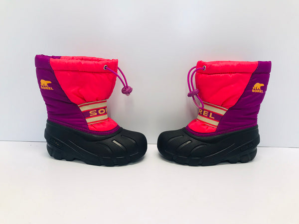 Winter Boots Child Size 12 Sorel Pink Purple With Liner Like New