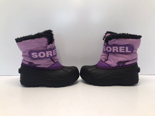 Winter Boots Child Size 13 Sorel Purple Black Like New
