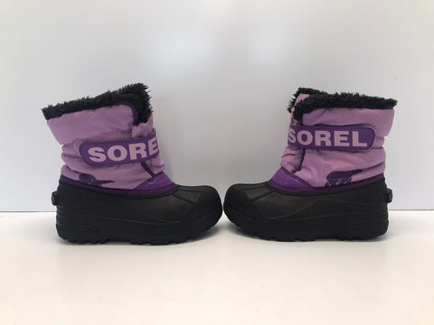 Winter Boots Child Size 13 Sorel Purple Black Excellent