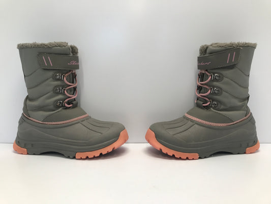 Winter Boots Child Size 2 Sketchers Grey Pink Excellent