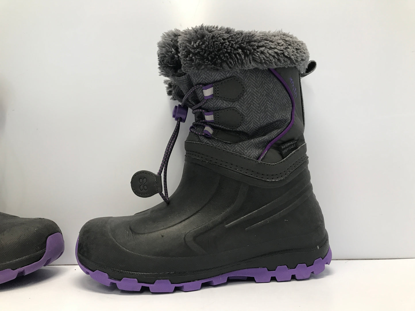 Winter Boots Child Size 2 Waterproof  Black Purple  Excellent