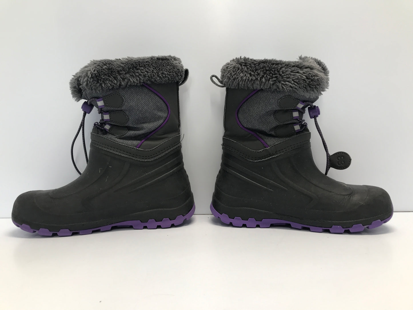 Winter Boots Child Size 2 Waterproof  Black Purple  Excellent