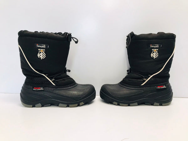Winter Boots Child Size 3 Canadian Waterproof With Liners Black Grey Excellent