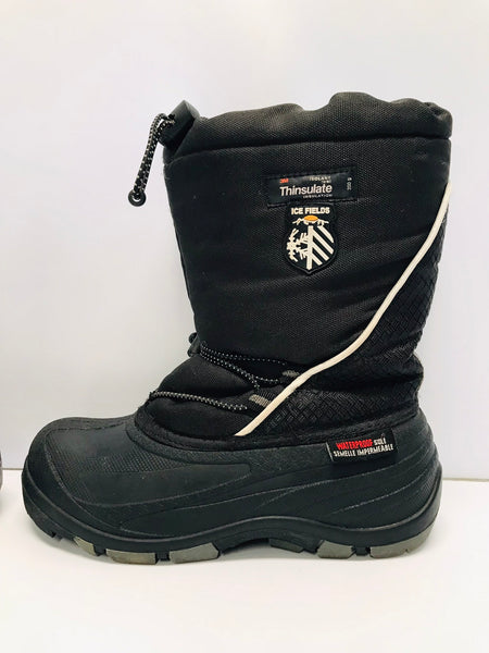 Winter Boots Child Size 3 Canadian Waterproof With Liners Black Grey Excellent