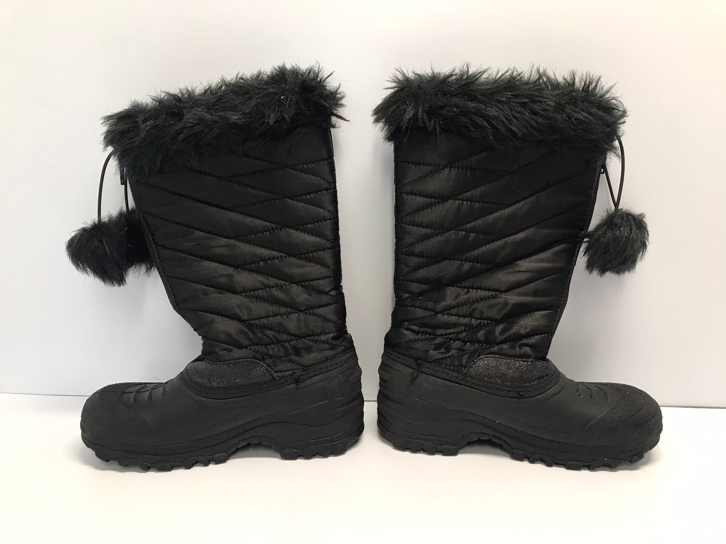 Winter Boots Child Size 3 Grey Wolf Sparkle Glitter Faux Fur