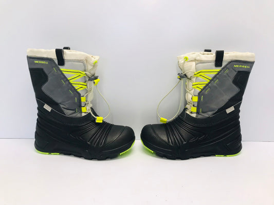 Winter Boots Child Size 3 Merrell  Waterproof Rubber Soles Black Lime New Demo Model
