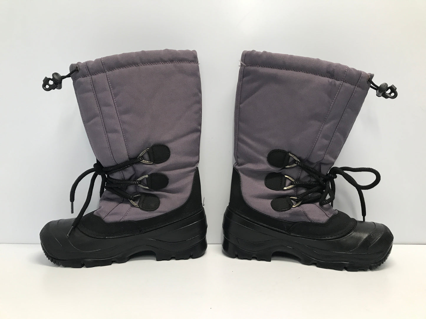Winter Boots Child Size 4-5 Kamik Black Purple With Liner Like New