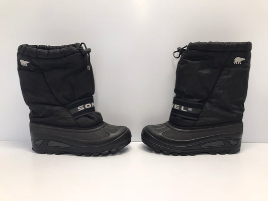 Winter Boots Child Size 4 Sorel Black With Liner Waterproof