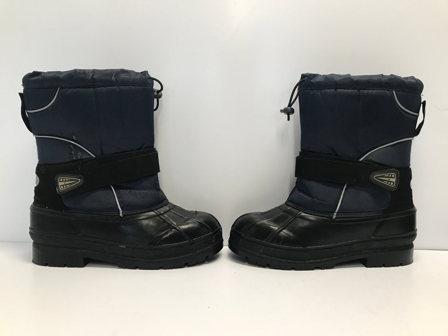 Winter Boots Child Size 6 Youth Joe Black Blue Fleece Lined Like New
