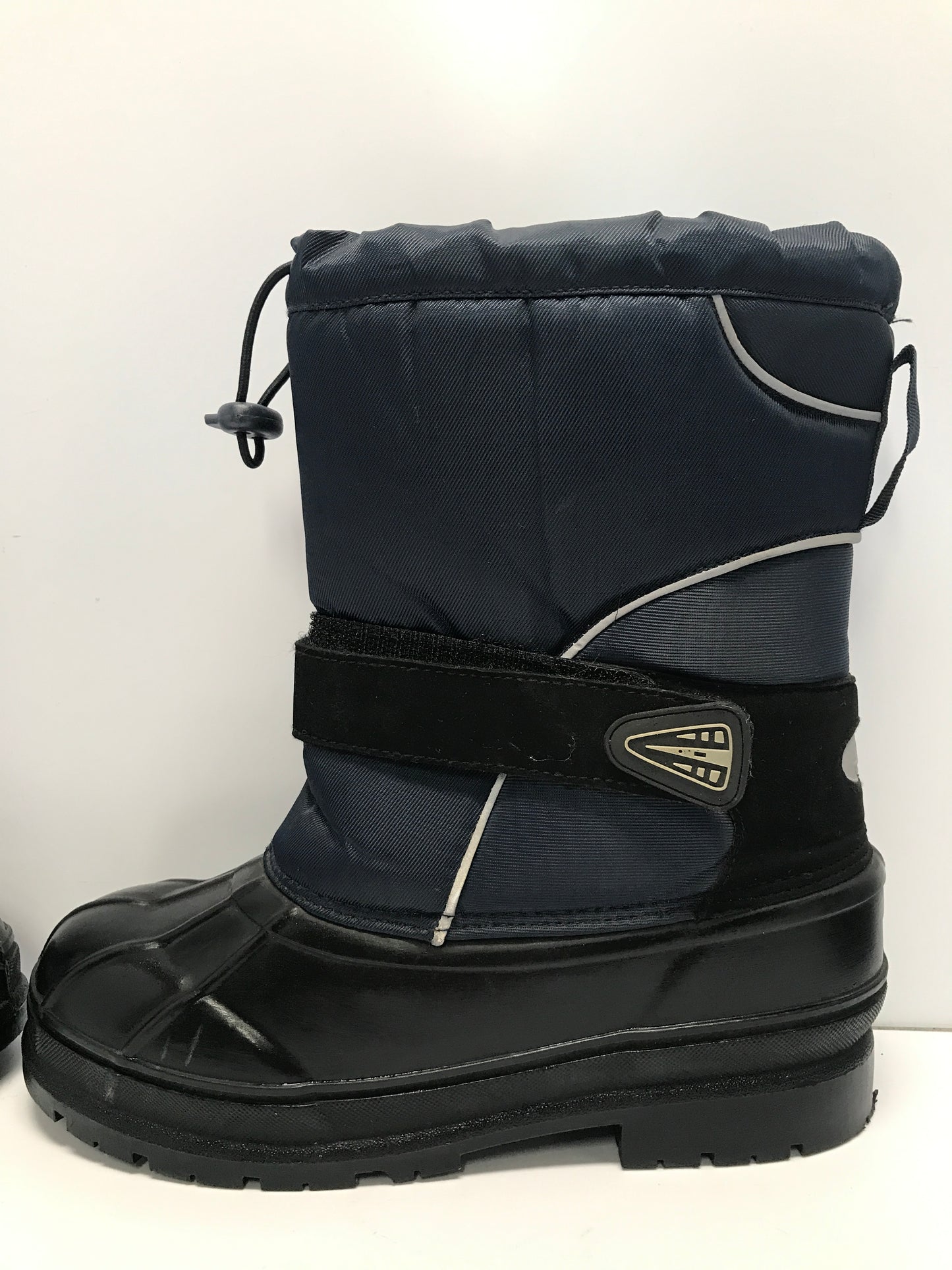 Winter Boots Child Size 6 Youth Joe Black Blue Fleece Lined Like New