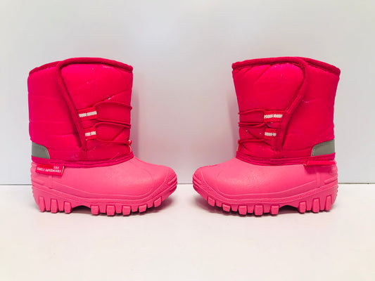 Winter Boots Child Size 8 Toddler Maple Leaf Waterproof Rubber Soles Fushia Pink New Demo Model