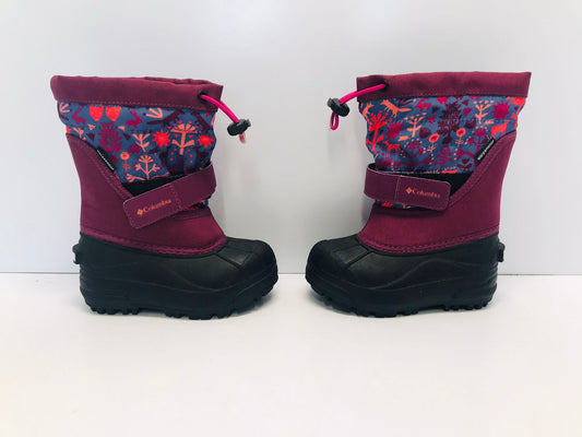 Winter Boots Child Size 1 Columbia Black Purple With Liner New