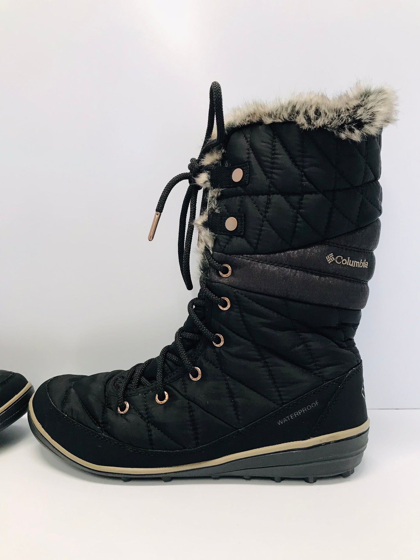 Winter Boots Ladies Size 9.5 Columbia Women's Minx Mid III Waterproof Faux Fur Rubber Soles NEW