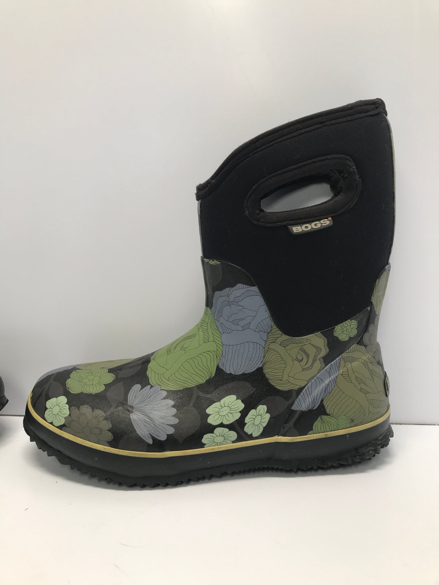 Winter Boots Ladies Women's Size 8 Bogs Neoprene Black Blue Excellent