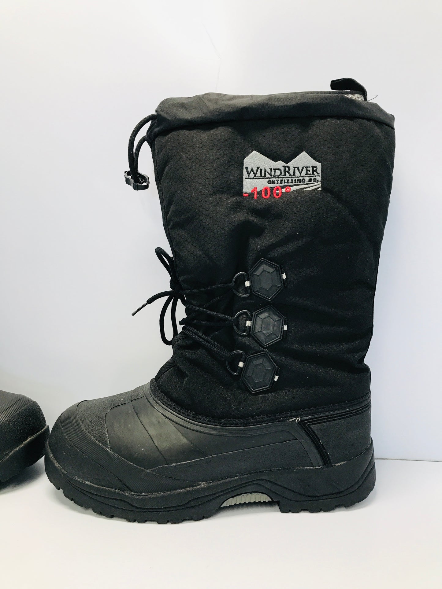 Winter Boots Men's Size 11 Wind River -100 Degree With Heavy Liner Black Like New