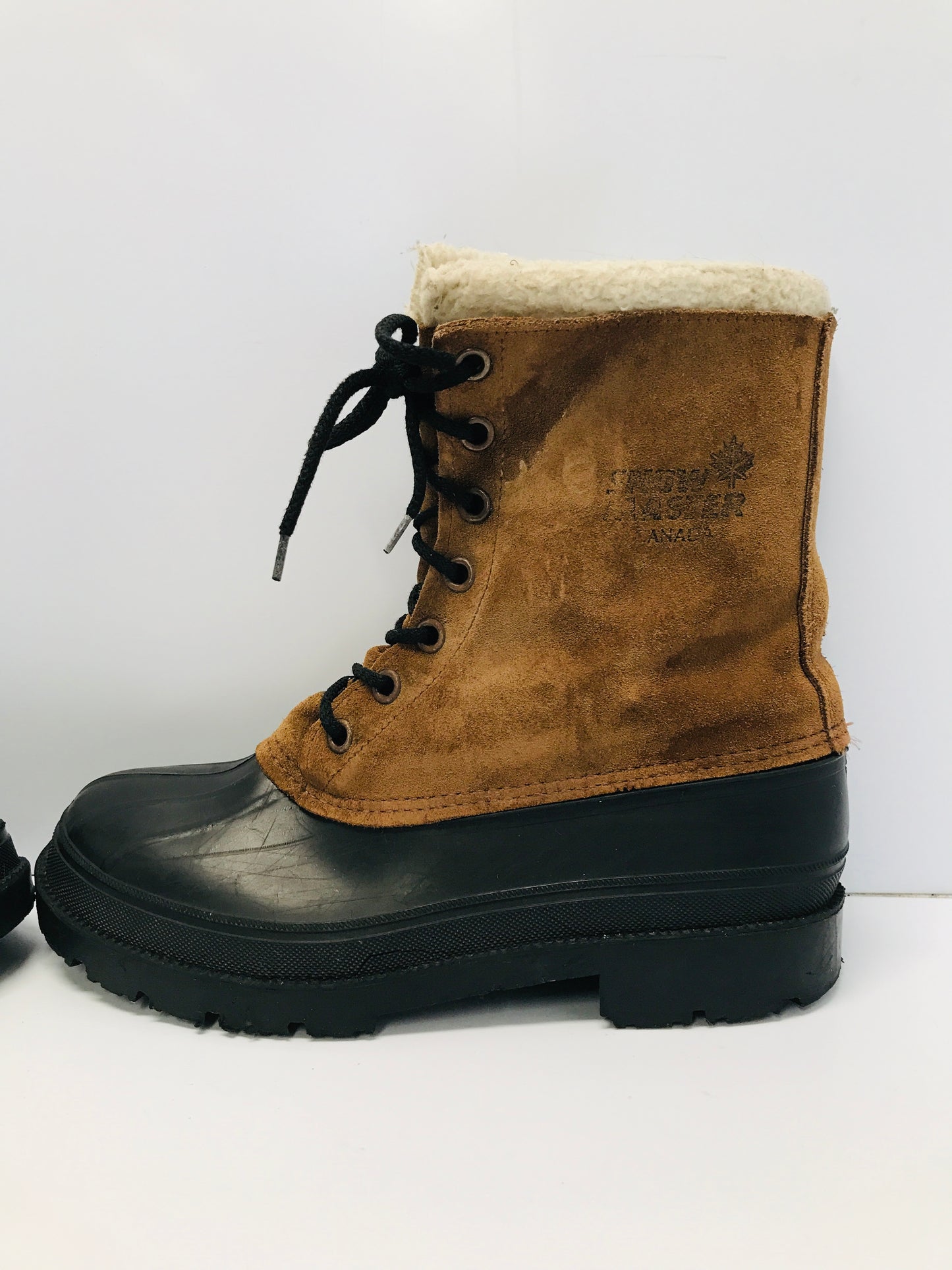 Winter Boots Men's Size 9 Snowmaster Canada Leather Suade With Liner Excellent