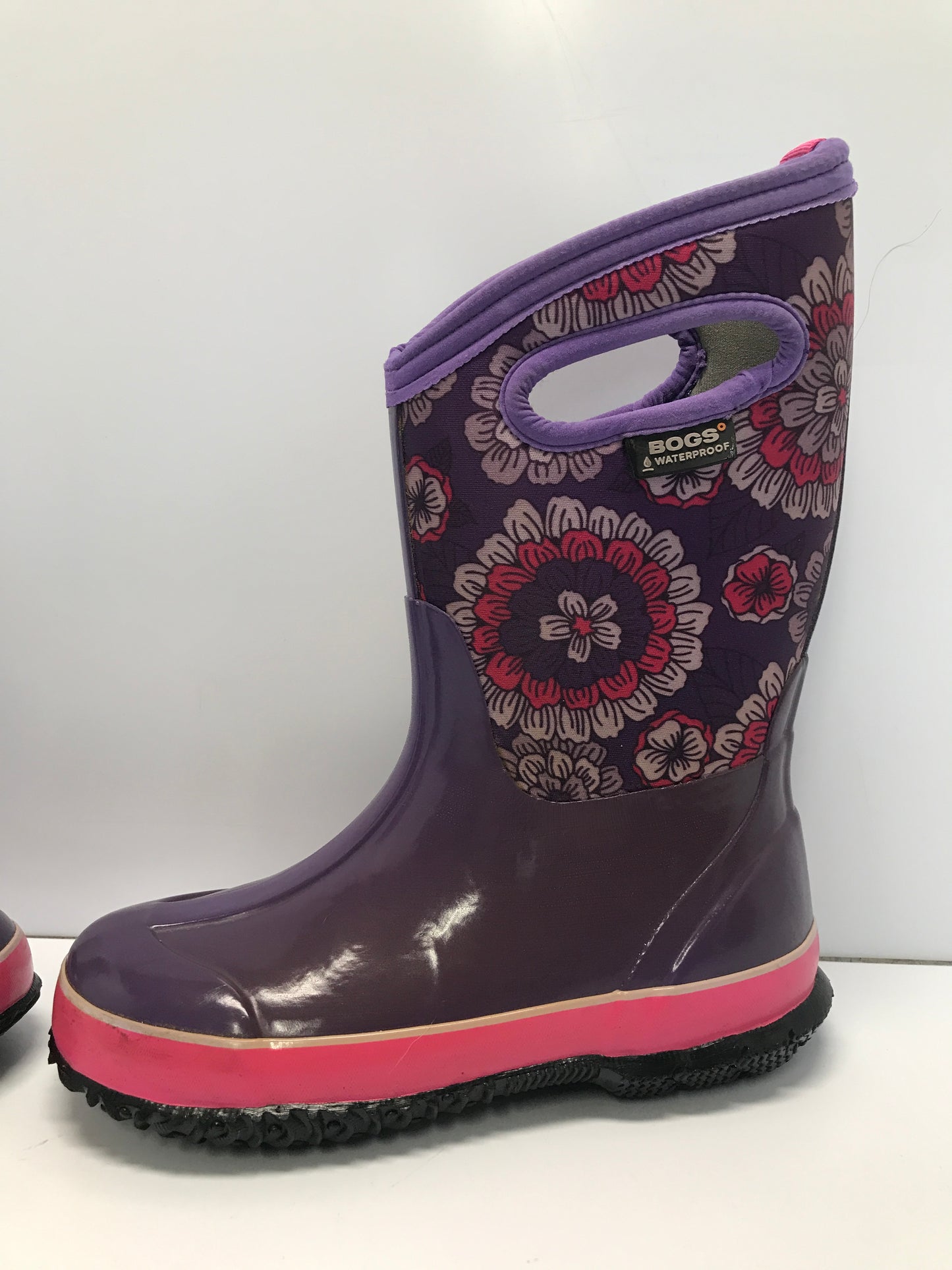 Winter Boots Rain Child Size 3  Bogs Purple Floral Pink To -30 Degree Some Marks  Excellent Quality