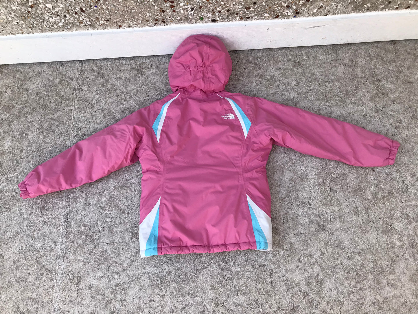 Winter Coat Child Size 10-12 The North Face Pink Blue Excellent
