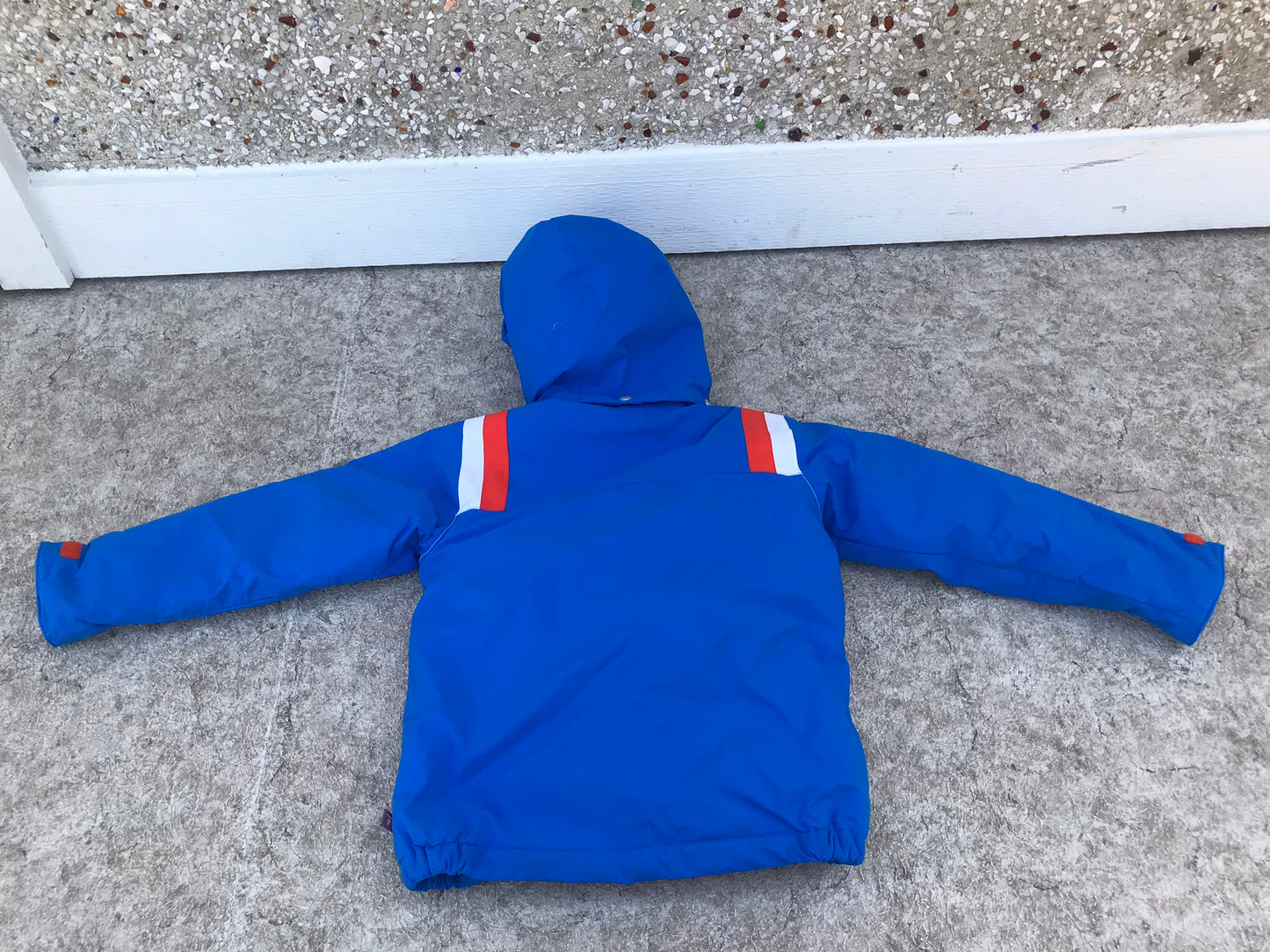 Winter Coat Child Size 7 Helly Hansen With Ski Snow Belt Water and Wind Proof Blue and Orange  New