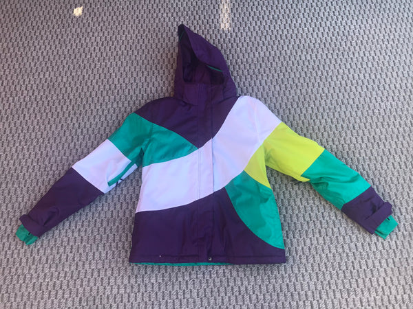 Winter Coat Ladies Size Medium Firefly Purple Teal White With Snow Belt Like New