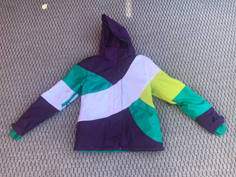 Winter Coat Ladies Size Medium Firefly Purple Teal White With Snow Belt Like New
