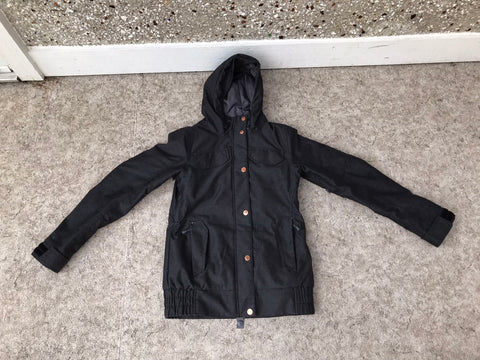 Winter Coat Ladies Size X Small  Firefly Dark Grey Pink Copper Buttons With Snow Belt Like New