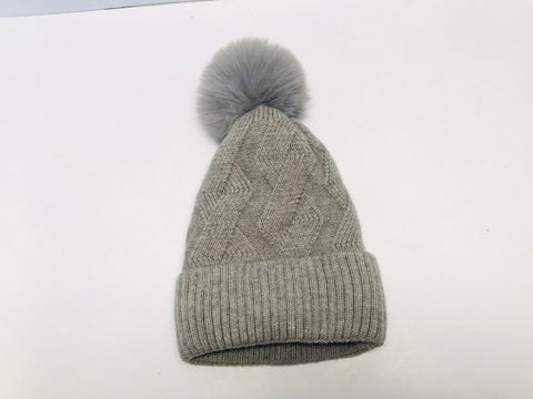 Winter Hat Ladies Size Small Grey With Puff New With Tags