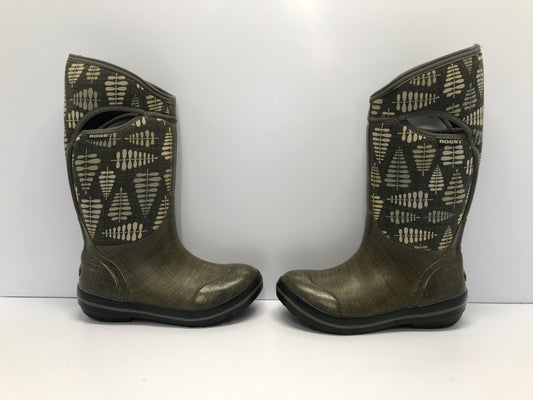 Winter Rain Snow Boots Ladies Women's Bogs Size 8 Black Sage Neoprene Like New
